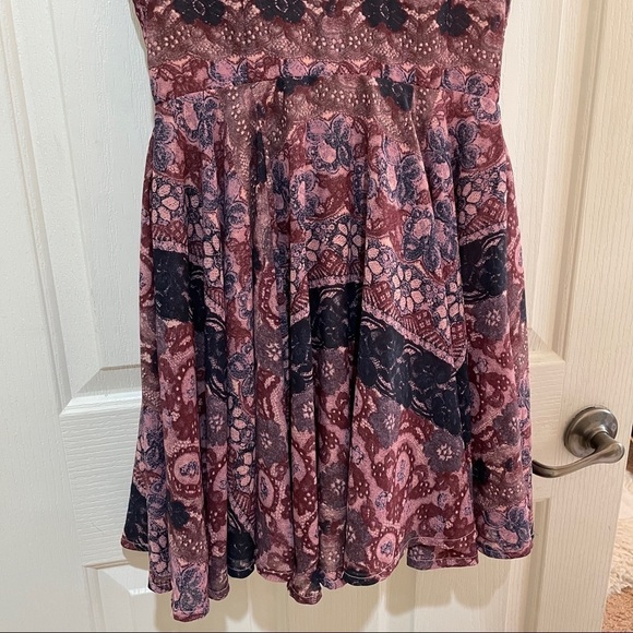 𝅺MAISON Jules Flirty A-Line Dress Mini Small Purple Floral Like New Summer - Picture 10 of 12